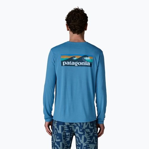 Longsleeve Herren Patagonia Capilene Cool Daily - Boardshort Logo shore blue/light shore blue x-dye