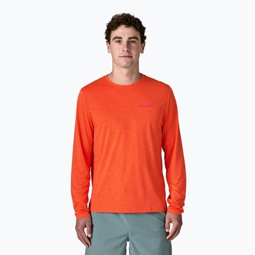 Longsleeve Herren Patagonia Capilene Cool Daily - Boardshort Logo orange peel/light orange peel x-dye