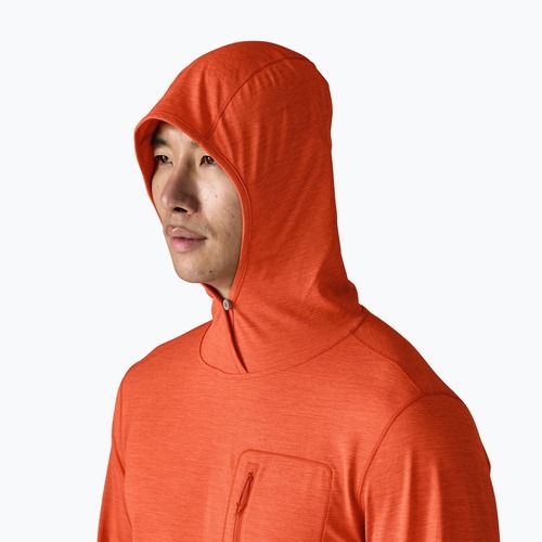 Herren Sweatshirt Patagonia Capilene Cool Sun Hoody coal orange/light coal orange x-dye