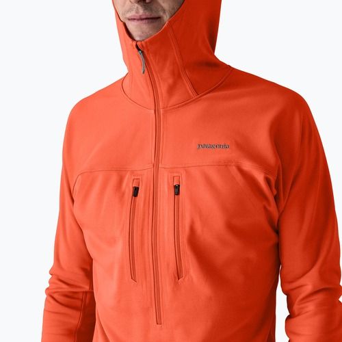 Herren Sweatshirt Patagonia R1 Ultralight Hoody coal orange