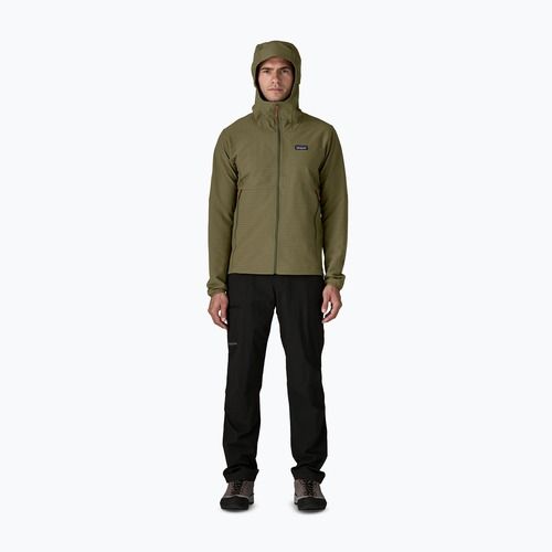 Herren-Softshelljacke Patagonia R1 TechFace Hoody basin green