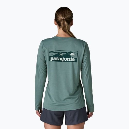Longsleeve Damen Patagonia Capilene Cool Daily Shirt - Boardshort Logo blue sage/light blue sage x-dye