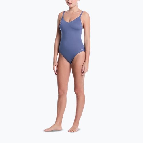 Damen Badeanzug Nike Essential V-Neck slate