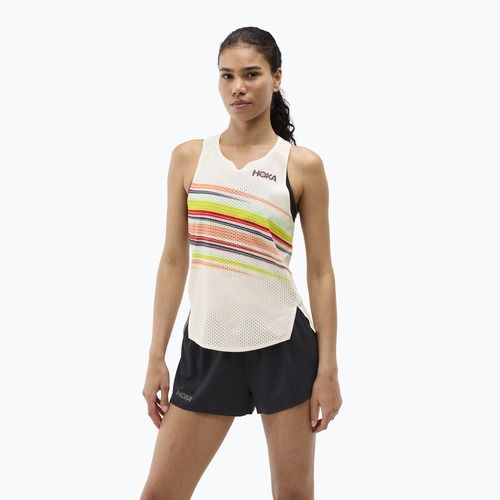 Laufshirt Damen HOKA Race Day Singlet alabaster flare