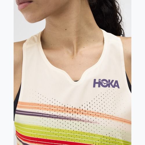 Laufshirt Damen HOKA Race Day Singlet alabaster flare