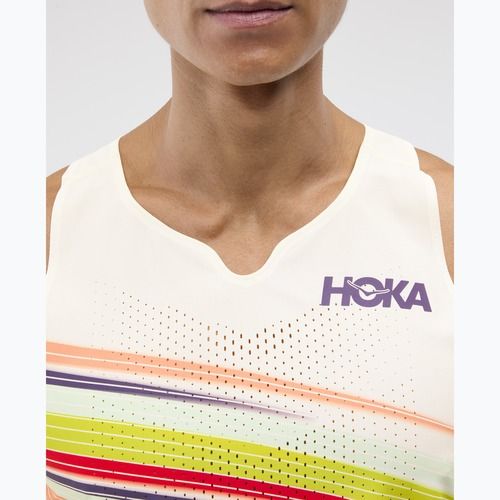 Laufshirt Herren HOKA Race Day Singlet alabaster flare