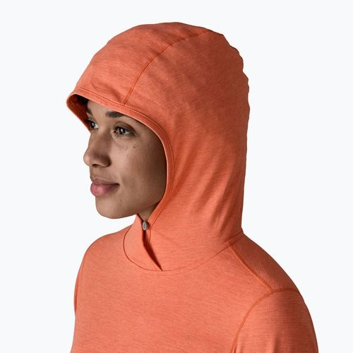Damen Sweatshirt Patagonia Capilene Cool Sun Hoody mellow melon/peach sherbet x-dye