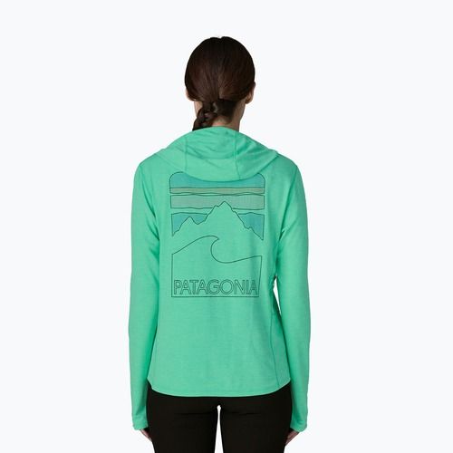 Damen Sweatshirt Patagonia Capilene Cool Sun Hoody aqua stone/early teal x-dye