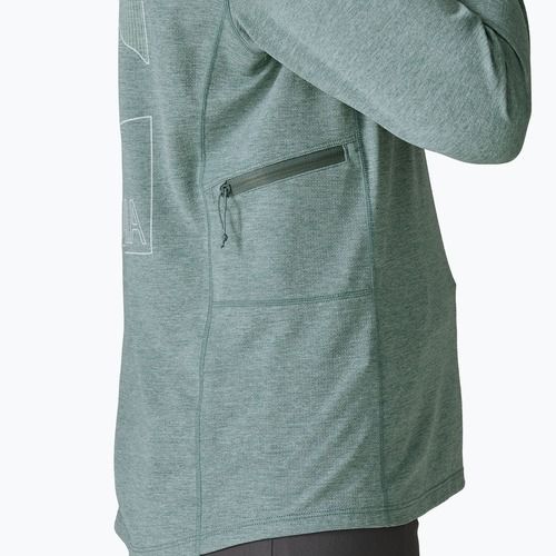 Damen Sweatshirt Patagonia Capilene Cool Sun Hoody nouveau green/blue sage x-dye