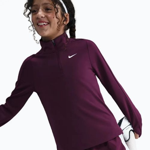 Training-Longsleeve Kinder Nike Dri-Fit 1/4 Zip bordeaux/white