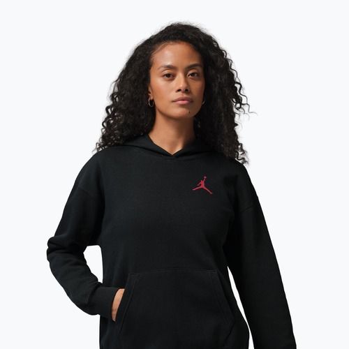 Damenpullover Jordan Fleece Hoodie black/gym red