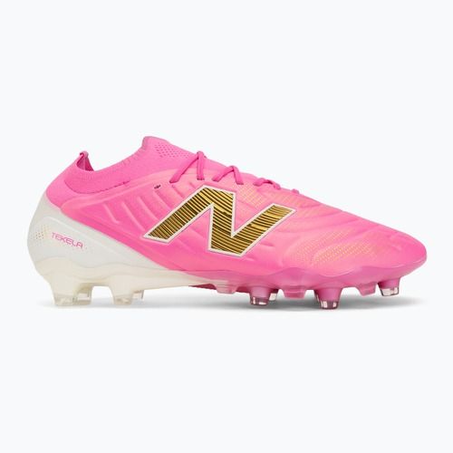 Fußballschuhe New Balance Schuhe Tekela Elite Low V5 FG pink heat/metallic gold/pink satin