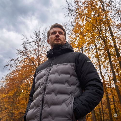 Herren gefütterte Jacke KADVA GlacierShell grau