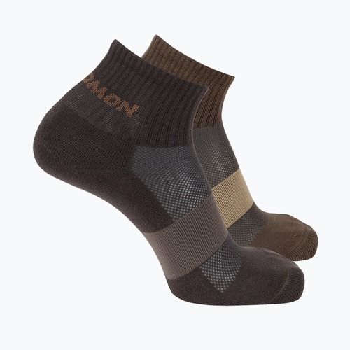 Socken Salomon Evasion Ankle 2 pairs dark earth/walnut