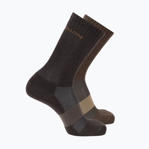 Socken Salomon Evasion Crew 2 pairs dark earth/walnut