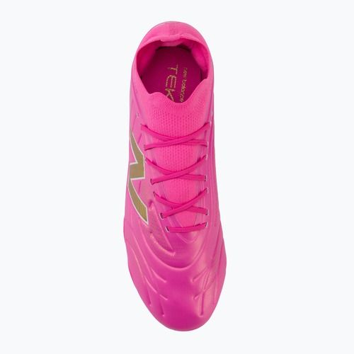 Fußballschuhe New Balance Schuhe Tekela Team Low V5 FG pink heat/metallic gold/pink satin
