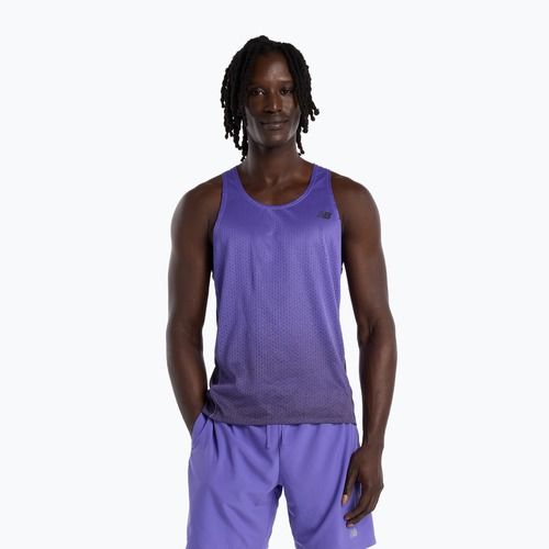 Laufshirt Herren New Balance Schuhe Viz-Tech Singlet electric purple