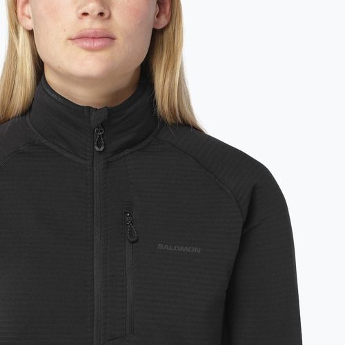 Fleecejacke für Damen Salomon Lightwarm Full Zip deep black