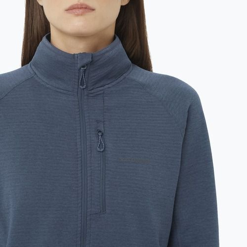 Fleecejacke für Damen Salomon Lightwarm Full Zip blue nights