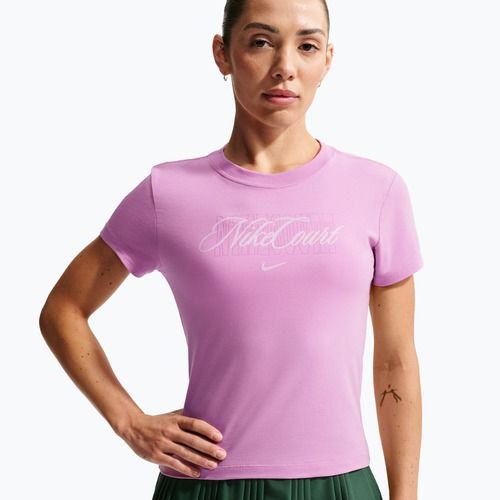 Damen-Tennisshirt Nike Court Heritage light magenta/pink foam