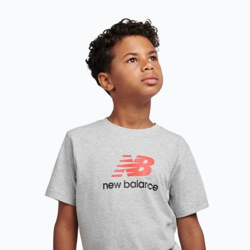 Kinder-Shirt New Balance Jersey Stacked Logo Tee athletic grey heather