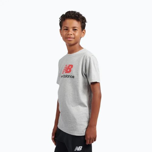 Kinder-Shirt New Balance Jersey Stacked Logo Tee athletic grey heather