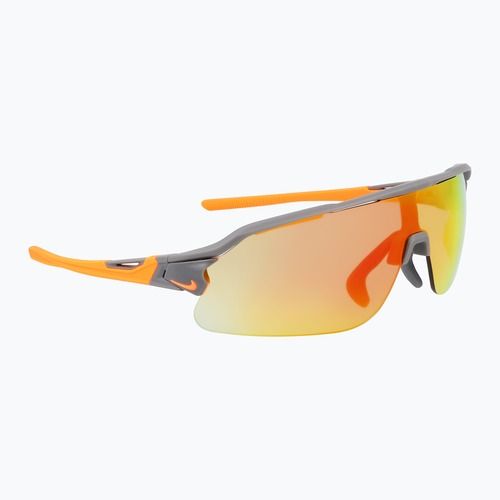 Sonnenbrille Nike Flyfree Shield E matte smoke grey/road orange mirror/ clear