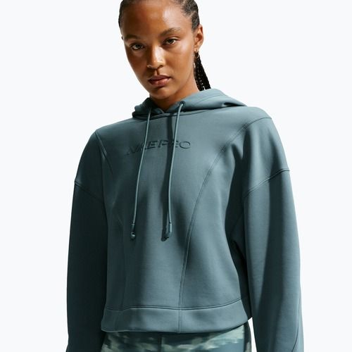 Damen-Trainingssweatshirt Nike Pro Therma-Fit Hoodie mineral slate/white