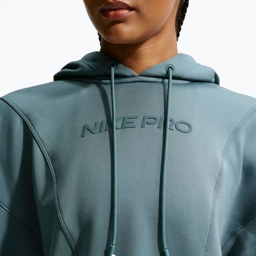 Damen-Trainingssweatshirt Nike Pro Therma-Fit Hoodie mineral slate/white