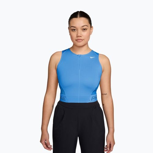 Damen-Trainingsshirt Nike Pro Dri-Fit university blue/light photo blue/white