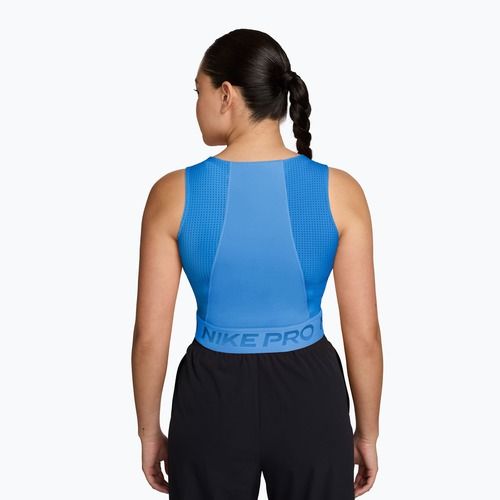 Damen-Trainingsshirt Nike Pro Dri-Fit university blue/light photo blue/white