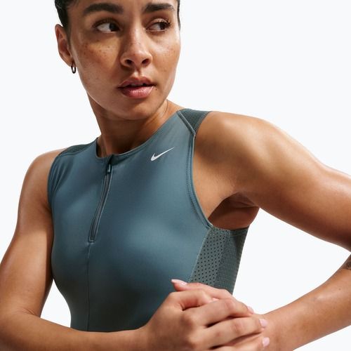 Damen-Trainingsshirt Nike Pro Dri-Fit mineral slate/faded spruce/white