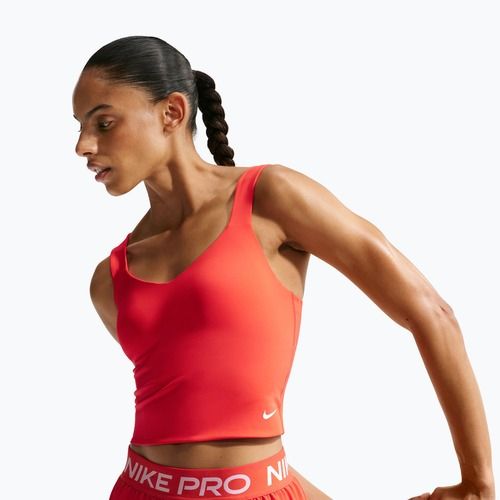 Damen-Trainingsshirt Nike Pro Sculpt Medium Support Padded Tank light crimson/white