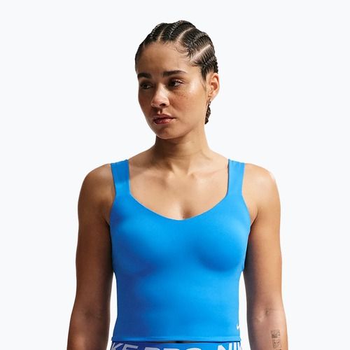 Damen-Trainingsshirt Nike Pro Sculpt Medium Support Padded Tank light photoblue/white