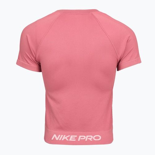 Damen-Trainingsshirt Nike Pro Seamless Dri-Fit peony/white