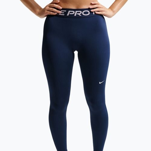 Damenleggings Nike Pro Mid-Rise Full midnight navy/white
