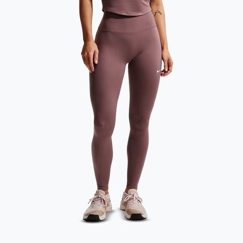 Damenleggings Nike One Seamless Front High-Waisted tattoo/white