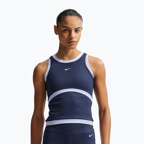 Damen-Trainingsshirt Nike One Dri-Fit midnight navy/hydrogen blue/white