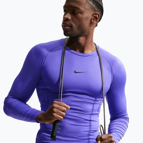 Herren-Trainingslangarmshirt Nike Pro Dri-Fit Tight Fitness persian violet/black