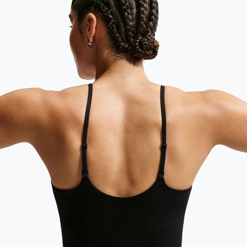 Damen Trainingsshirt Nike One Medium Support schwarz/weiß