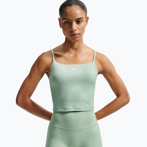 Damen Trainingsshirt Nike One Medium Support steam/weiß