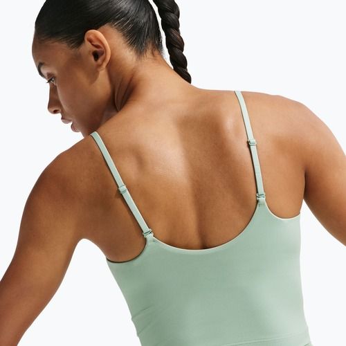 Damen Trainingsshirt Nike One Medium Support steam/weiß