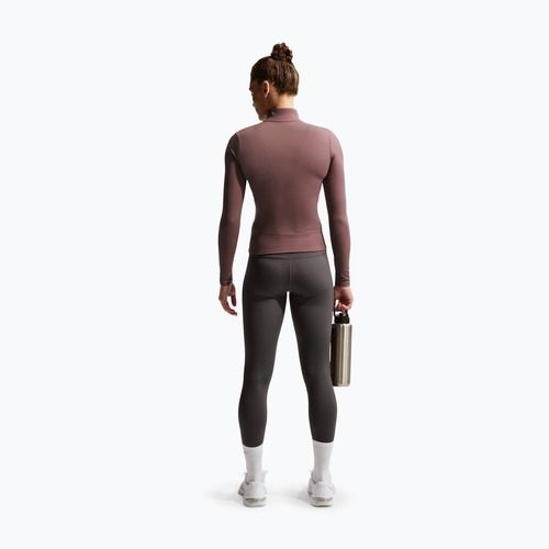 Damen-Trainingssweatshirt Nike One Fitted Dri-Fit Full-Zip burgundy tattoo/white