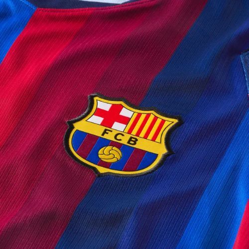 Herren-Fußballtrikot mit langen Ärmeln Nike FC Barcelona Dri-Fit Stadium Home LS deep garnet/blue void/mineral yellow