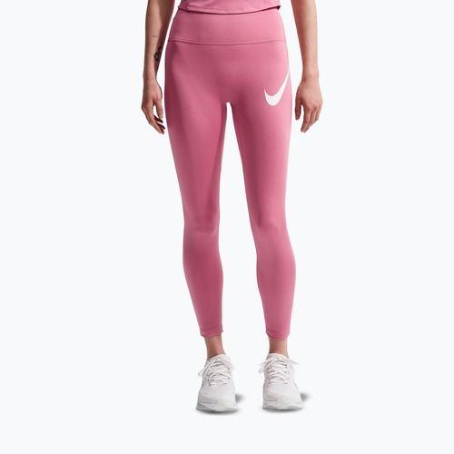 Damenlaufleggings Nike Tempo Swoosh Run High-Waisted 7/8 peony/white