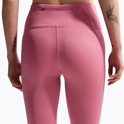 Damenlaufleggings Nike Tempo Swoosh Run High-Waisted 7/8 peony/white