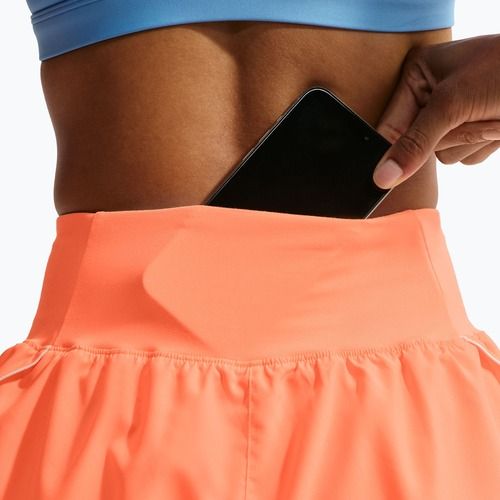 Damen-Laufshorts Nike Tempo Swoosh Dri-Fit Mid-Rise Brief-Lined orange pulse/white