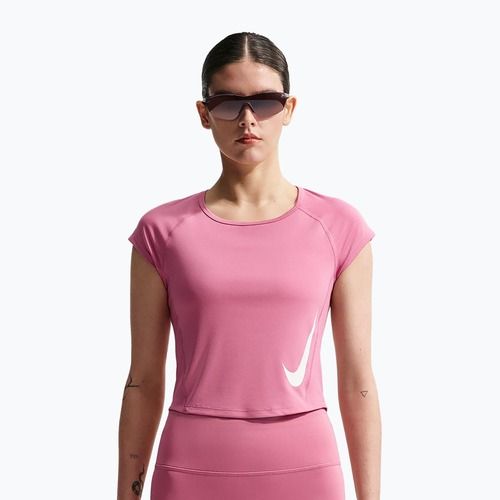 Damen-Laufshirt Nike Swoosh Run Dri-Fit peony/photon dust/white