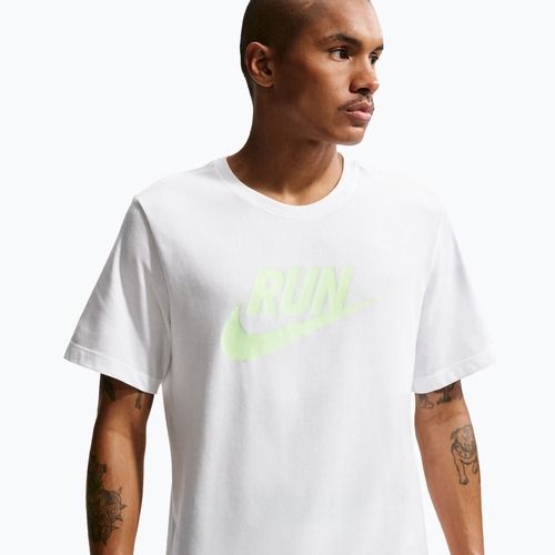 Herren-Laufshirt Nike Dri-Fit Running white/barely volt