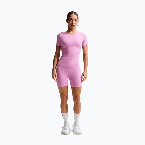 Damen-Shorts Nike Zenvy High Waisted Biker 5" light magenta/white